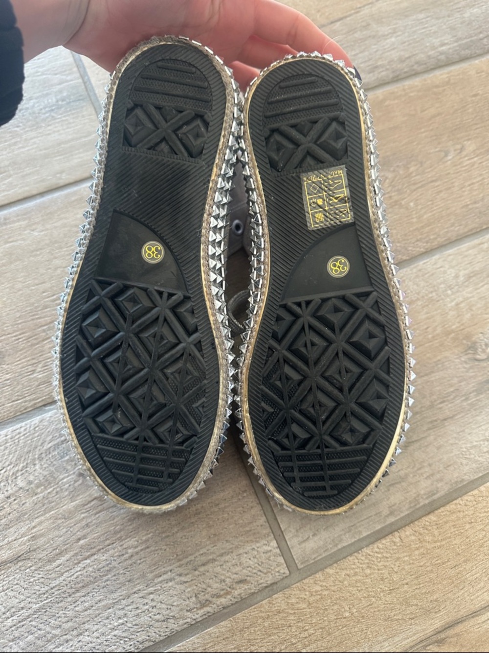Nan-Ku couture Taupe Embellished High-Top Sneakers from Free People. - Picture 5 of 6